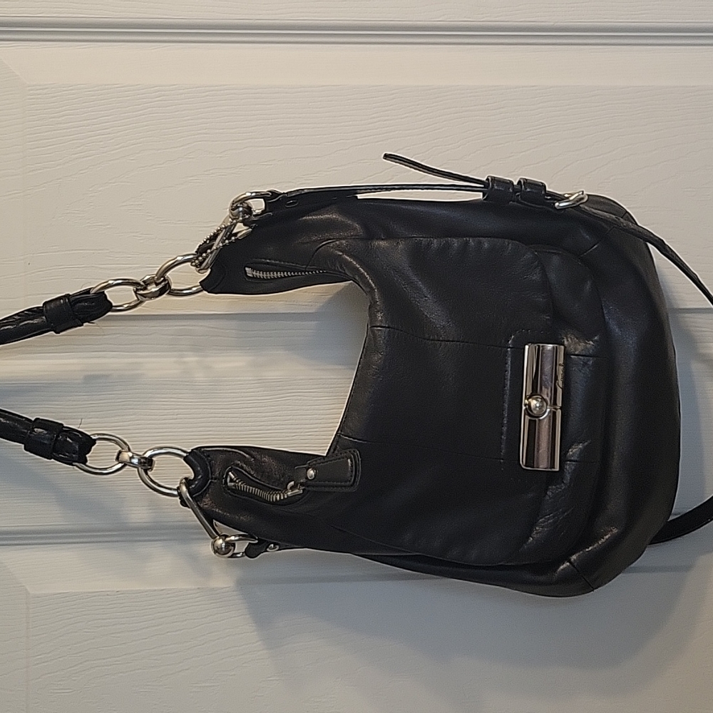 Coach Black Leather Cross body Purse